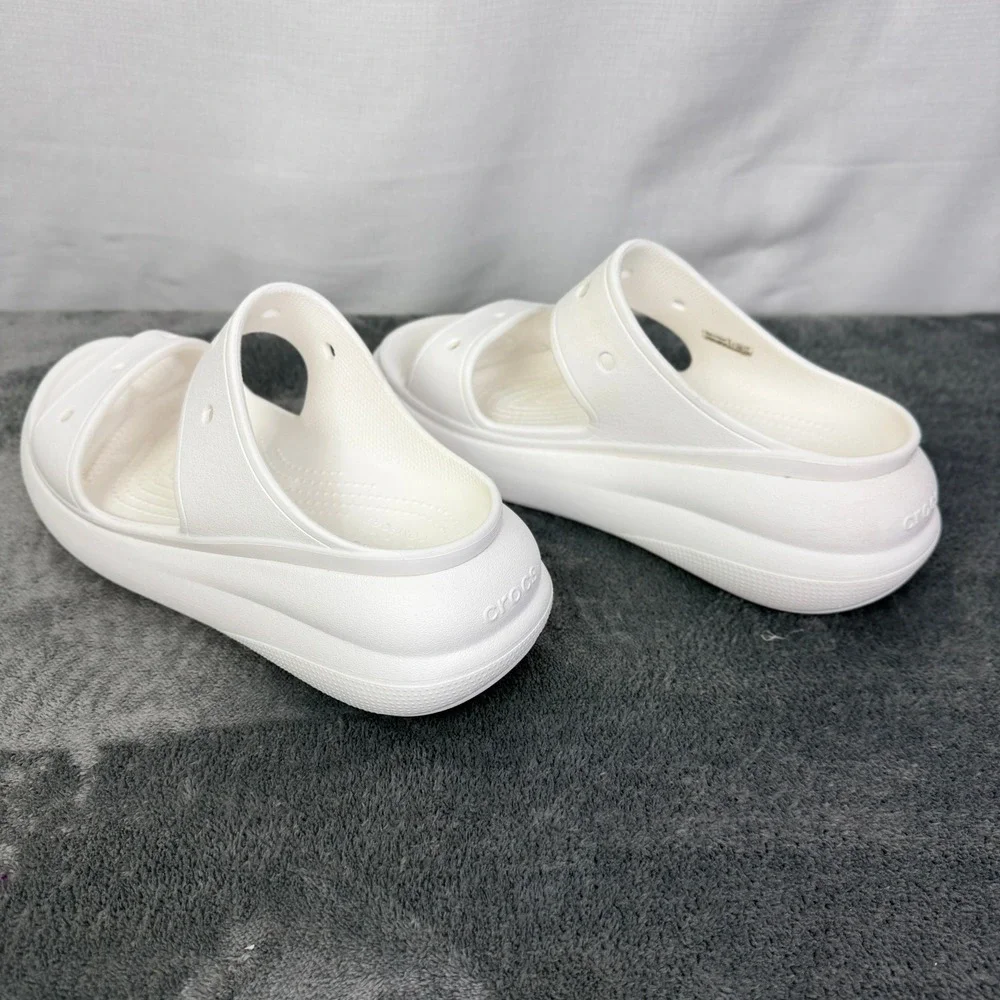 Crocs Platform Sandals White Comfort Slides Lightweight Women's Size 9‎